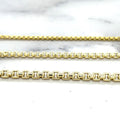 14K Yellow Gold 1.8mm 2.5mm 3.4mm Lite Round Box Chain with Lobster Lock, 16