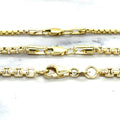 14K Yellow Gold 1.8mm 2.5mm 3.4mm Lite Round Box Chain with Lobster Lock, 16