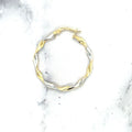 14K Two-Tone 25mm Round Twist Hoop Earrings, 2.5mm Thick, Yellow and White Gold Earrings, Twisted Hoops, Two Tone Earrings