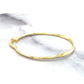 14K Yellow Gold 35mm Twisted Hoop Earrings with Hinged Closure, 1.5mm Thick, Real Gold Hoops