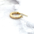 14K Yellow Gold 10mm Polished Round Hoop Earrings with Hinged Closure, 3mm Thick, Real Gold Earrings