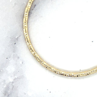 14K Yellow Gold 45mm Round Diamond Cut Hoop Earrings, 2mm Thick, Textured Hoops, Sparkle Earrings