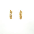 14K Yellow Gold 16mm Polished Curb Chain C Hoop with Push Back Clasp, 3.7mm Thick, C-Hoop Earrings, Real Gold Earrings