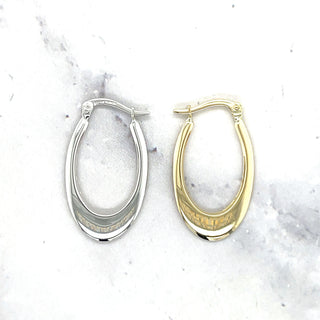 14K Yellow Gold 19X11mm Graduated Oval Hoop Earrings, 1.6mm Thick, Oval Earrings, Real Gold Hoops, Women