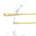 Solid 18K Yellow Gold Bead Chain with Lobster Lock, 2.5mm Wide, 18