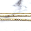 Solid 14K Gold Round Box Chain with Lobster Lock, 1.6mm 2.5mm 3.6mm Wide, 16