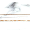 Solid 14K Rose Gold Oval Cable Chain, 0.85mm 1mm 1.5mm Wide, 16