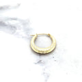 14K Yellow Gold 19x11mm Graduated Textured Oval Hoop Earrings with Hinged Closure, 2.6mm Thick, Textured Earrings