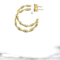 14K Yellow Gold 25mm Puffed Mariner C-Hoop Earings with Push Back Clasp, 5mm Thick, Half Hoop Earrings, C-Hoop Earrings