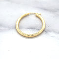 14K Yellow Gold 42mm Oval Diamond Cut Hoop Earrings, 2mm Thick, Sparkle Earrings, Oval Hoops, Textured Earrings