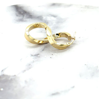 14K Yellow Gold Infinity Earring, Freeform Earrings, Twisted Earrings, Real Gold Earring, Women