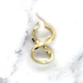 14K Yellow Gold Infinity Earring, Freeform Earrings, Twisted Earrings, Real Gold Earring, Women