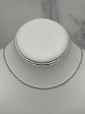 14K Rose Gold Textured Cable Chain, 2.5mm Wide, Oval Link Chain, Real Gold, Women Necklace