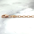 14K Rose Gold Textured Cable Chain, 2.5mm Wide, Oval Link Chain, Real Gold, Women Necklace