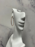 14K Rose Gold 30mm Endless Hoop Earrings, 1.2mm Thick, Thin Hoops, Continuous Hoops, Real Gold Earrings, Thin Hoops, Women