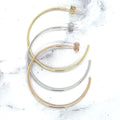 14K Gold 40mm C Hoop with Push Back Closure, 1.5mm Thick, Thin Gold Hoops, C-Hoop Earrings, Real Gold Hoops, Yellow White Rose Gold, Women