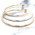 14K Gold 40mm C Hoop with Push Back Closure, 1.5mm Thick, Thin Gold Hoops, C-Hoop Earrings, Real Gold Hoops, Yellow White Rose Gold, Women