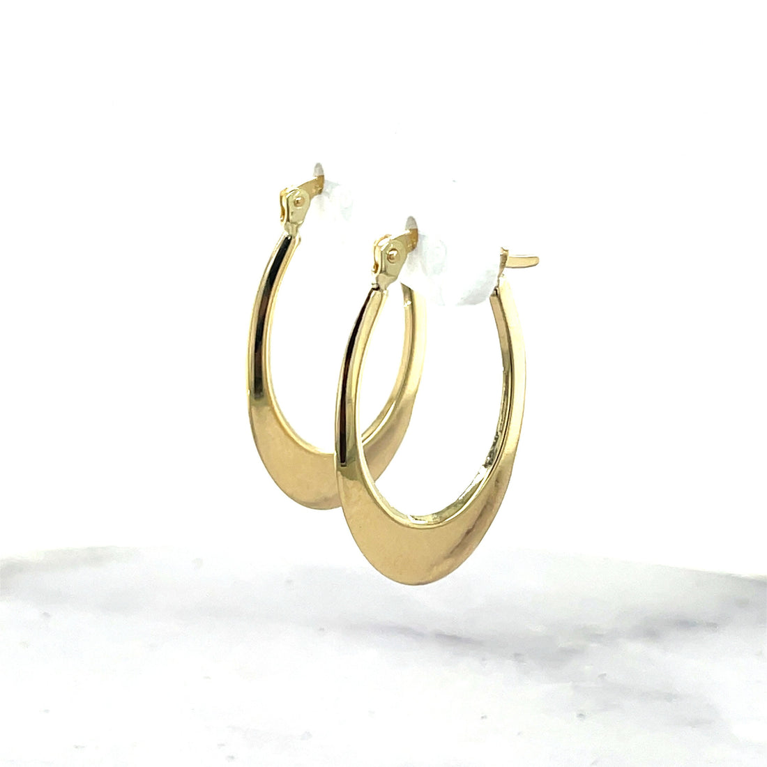 14K Yellow Gold 19X11mm Graduated Oval Hoop Earrings, 1.6mm Thick, Oval Earrings, Real Gold Hoops, Women