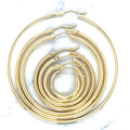 14K Yellow Gold 15mm 20mm 25mm 30mm 40mm 45mm 50mm Polished Round Hoop Earring, 2mm Thick, Real Gold Earrings, Classic Gold Hoops, Women