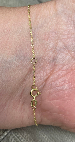 14K Yellow Gold 7" Adjustable North Star Disc Bracelet, Real Gold, Charm Bracelet, Fashion Bracelet, Women