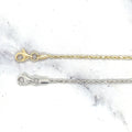 Solid 14K Yellow Gold Diamond Cut Rope Chain With Lobster Lock, 1.4mm Wide, 16