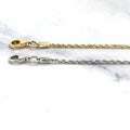 Solid 14K Yellow Gold Diamond Cut Rope Chain With Lobster Lock, 1.4mm Wide, 16