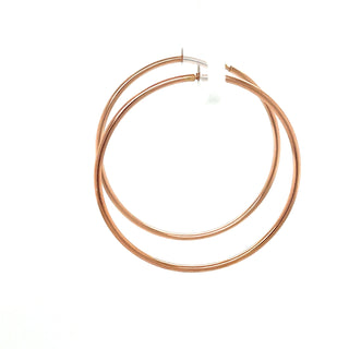 14K Rose Gold 30mm Endless Hoop Earrings, 1.2mm Thick, Thin Hoops, Continuous Hoops, Real Gold Earrings, Thin Hoops, Women