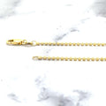 Solid 14K Gold Bead Chain with Lobster Lock, 1.5mm Wide, 16