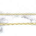 14K Gold Textured Cable Chain, 2.5mm 3.3mm Wide, 16