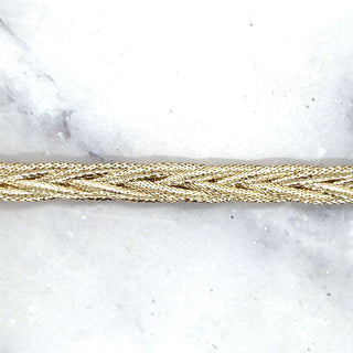 14K Yellow Gold 18" Textured Woven Necklace, 6mm Wide, Braided Chain, Rapunzel Chain, Real Gold Necklace, Women