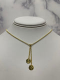 Solid 14K Yellow Gold Lariat Necklace 1.1mm Extendable Round Cable Chain with Lobster Lock. Jump Ring at 16