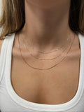 Solid 14K Rose Gold Dainty Classic Box Chain, 0.45mm 0.60mm 0.73mm Wide, 16