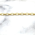 14K Gold Textured Cable Chain, 2.5mm 3.3mm Wide, 16