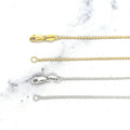 Solid 14K Gold Bead Chain with Lobster Lock, 1mm Wide, 16