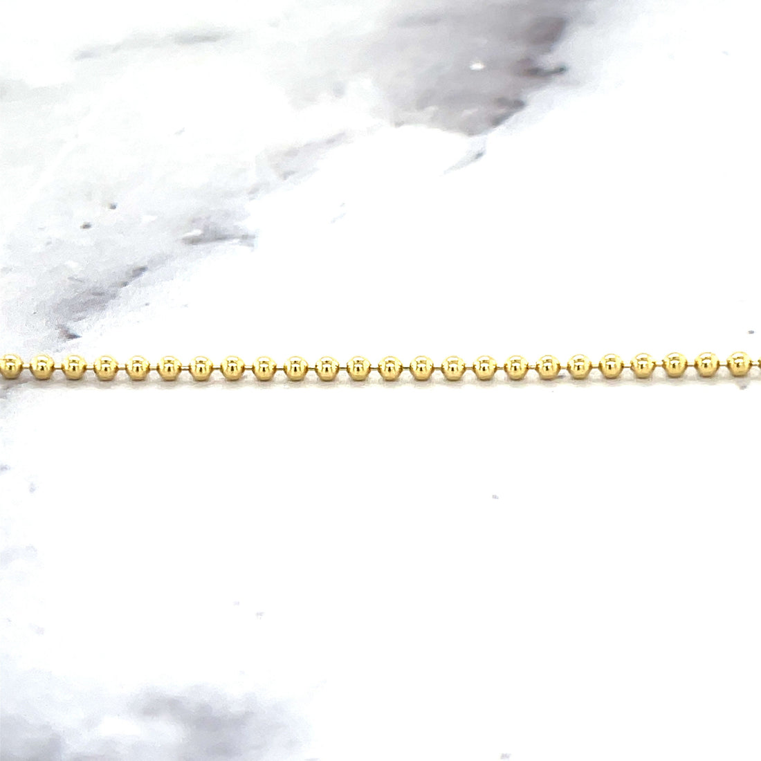 Solid 14K Gold Bead Chain with Lobster Lock, 1.5mm Wide, 16" 18" 20", Real Gold Necklace, Ball Chain, Women Chain