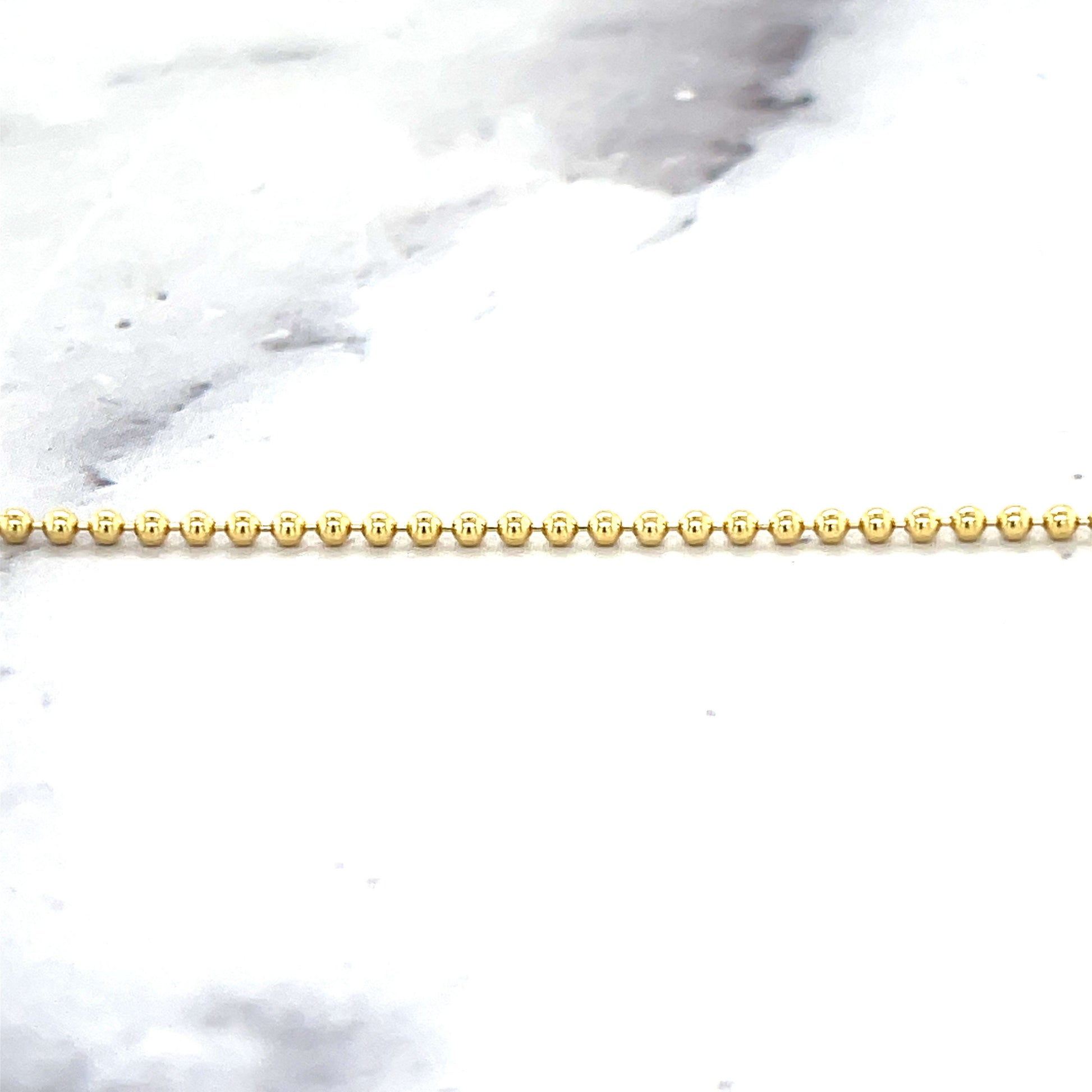 Solid 14K Gold Bead Chain with Lobster Lock, 1.5mm Wide, 16" 18" 20", Real Gold Necklace, Ball Chain, Women Chain