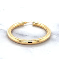 14K Yellow Gold 25mm 30mm 40mm Hoop Earrings with Hinged Clasp, 4mm Thick, Real Gold Hoops, Tube Earrings