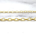 14K Gold Textured Cable Chain, 2.5mm 3.3mm Wide, 16