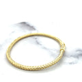 14K Yellow Gold 3.4mm Weaved Bangle With Lobster Clasp, 7.25