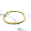 14K Yellow Gold 3.4mm Weaved Bangle With Lobster Clasp, 7.25