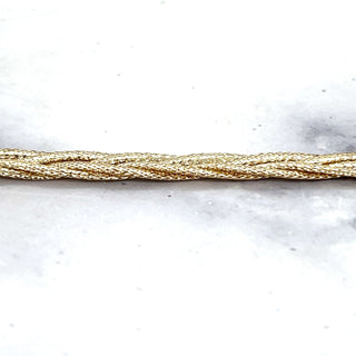 14K Yellow Gold 18" Textured Woven Necklace, 6mm Wide, Braided Chain, Rapunzel Chain, Real Gold Necklace, Women