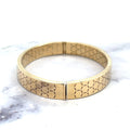 14K Yellow Gold Honecomb Bangle with Box Clasp, 7