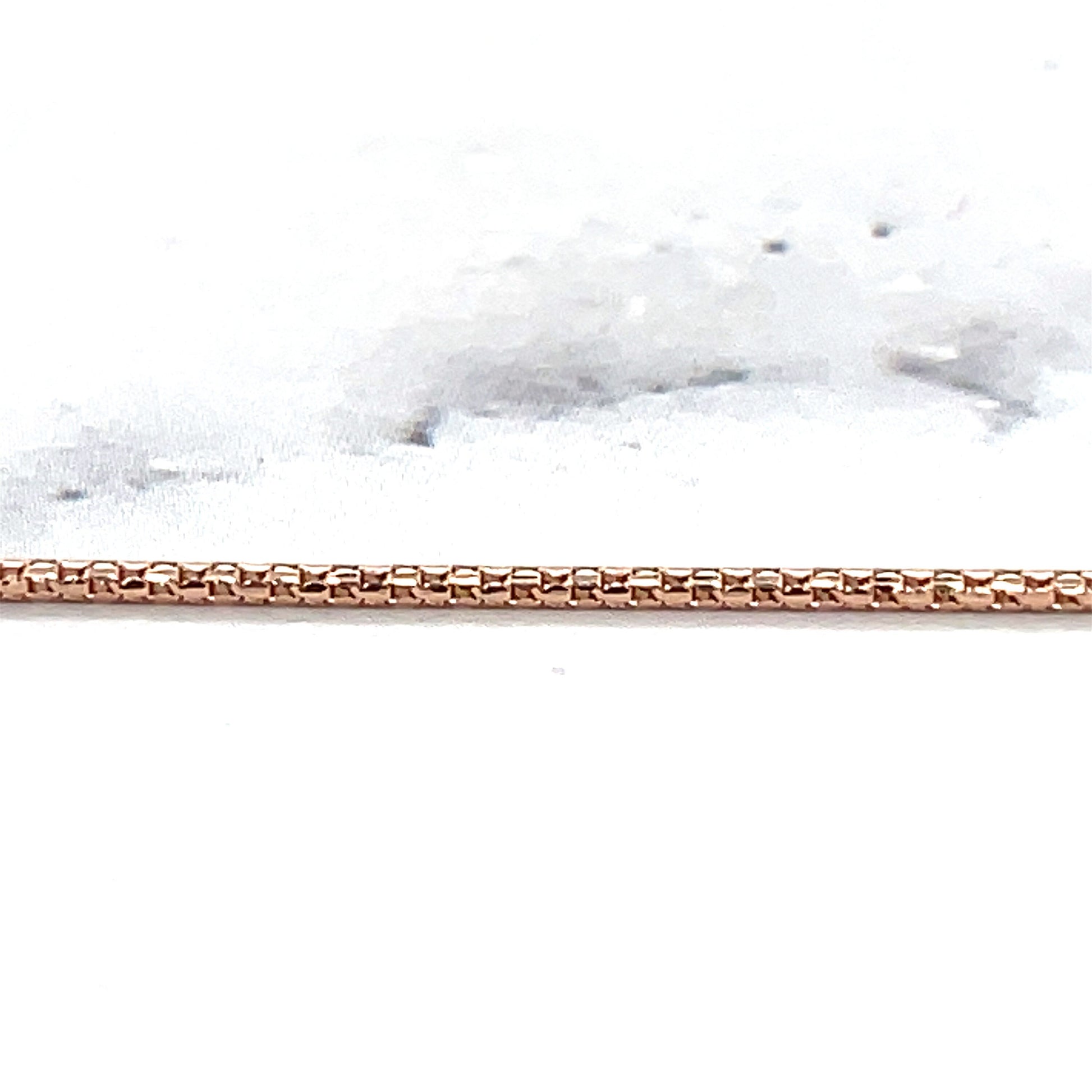 Solid 14K Rose Gold 1.3mm Adjustable Popcorn Chain with Lobster Lock, 22" Long, Set Your Own Length, Real Gold Necklace, Women