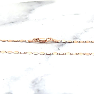 14K Gold 2.2mm Oval Mirror Link Chain with Lobster Lock, 18", Oval Link Chain, Mirror Necklace, Real Gold Chain, Women