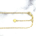 Solid 14K Yellow Gold 1.5mm Adjustable Paperclip Chain with Lobster Lock, 22