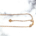 Solid 14K Rose Gold Adjustable Paperclip Chain with Lobster Lock, 1.5mm Wide 22