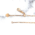 Solid 14K Rose Gold Adjustable Paperclip Chain with Lobster Lock, 1.5mm Wide 22