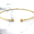 14K Yellow Gold 3mm Citrine Open Cuff Bangle Bracelet, Gemstone Jewelry, Real Gold Bangle, Women