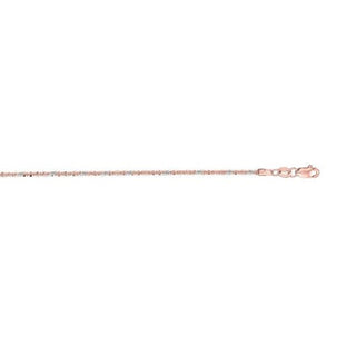 14K Gold 16" 18" 20" Sparkle Rope Chain with Lobster Lock, 1.5mm Wide, Two Tone Gold, Yellow Gold, White Gold, Rose Gold, Real Gold Necklace