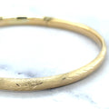 14K Yellow Gold 5mm Floral Leaf Bangle, Floral Pattern, 7